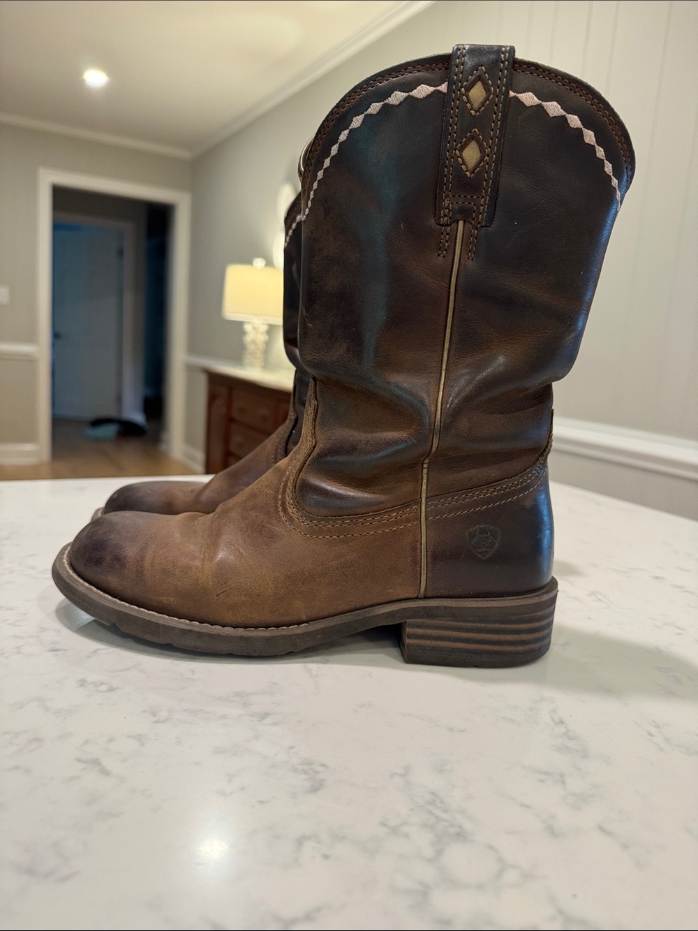 ARIAT Women’s Unbridled Roper Boots Dark Brown Leather Cowgirl Size 7.5 - Picture 7 of 15